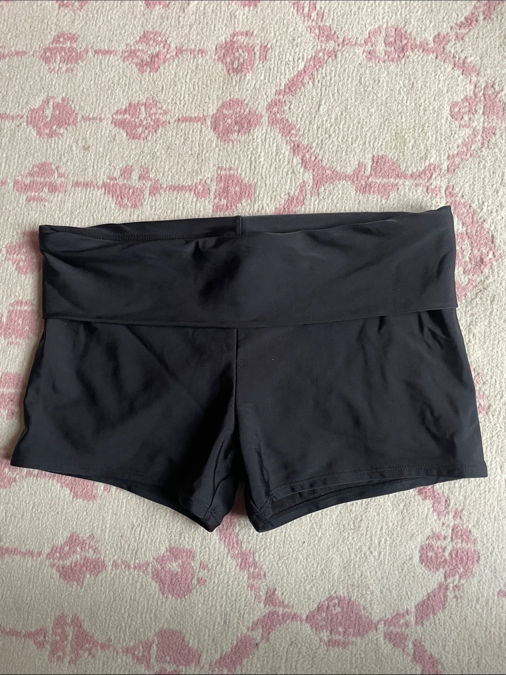 Merona Black Y2K Fold-Over Waist swim shorts Sz. S